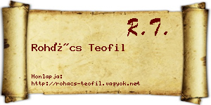 Rohács Teofil névjegykártya